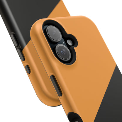 osbina | MagSafe Compatible for iPhone | Bold Moves Only — The Orange + Black Split Diagonal Case | The Season Collective