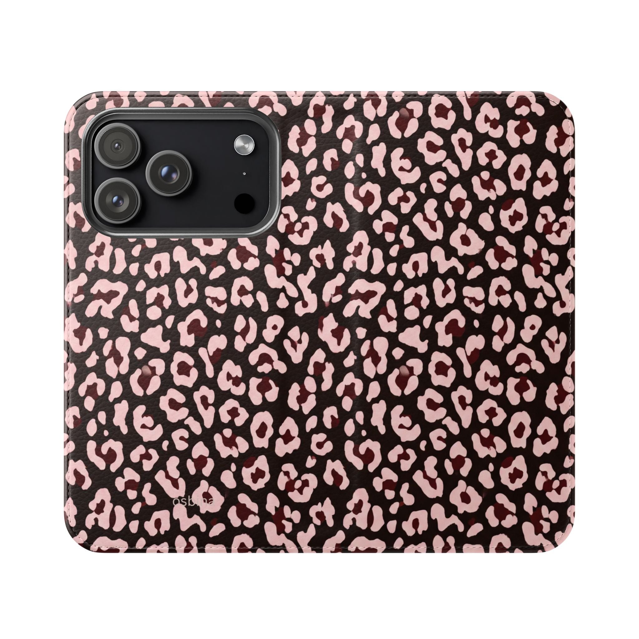 osbina | Wallet Flip Case for iPhone & Samsung | Chocolate Pink Leopard