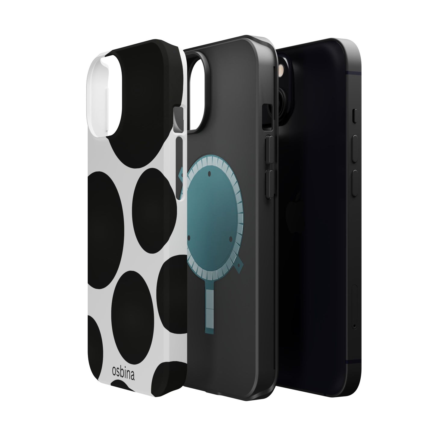 osbina | MagSafe compatible for iPhone | The Noir Bubbles Phone Case | Modern Muse Collection