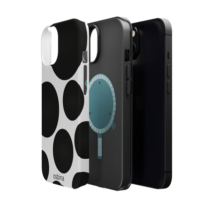 osbina | MagSafe compatible for iPhone | The Noir Bubbles Phone Case | Modern Muse Collection