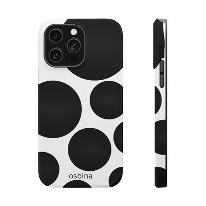osbina | MagSafe compatible for iPhone | The Noir Bubbles Phone Case | Modern Muse Collection