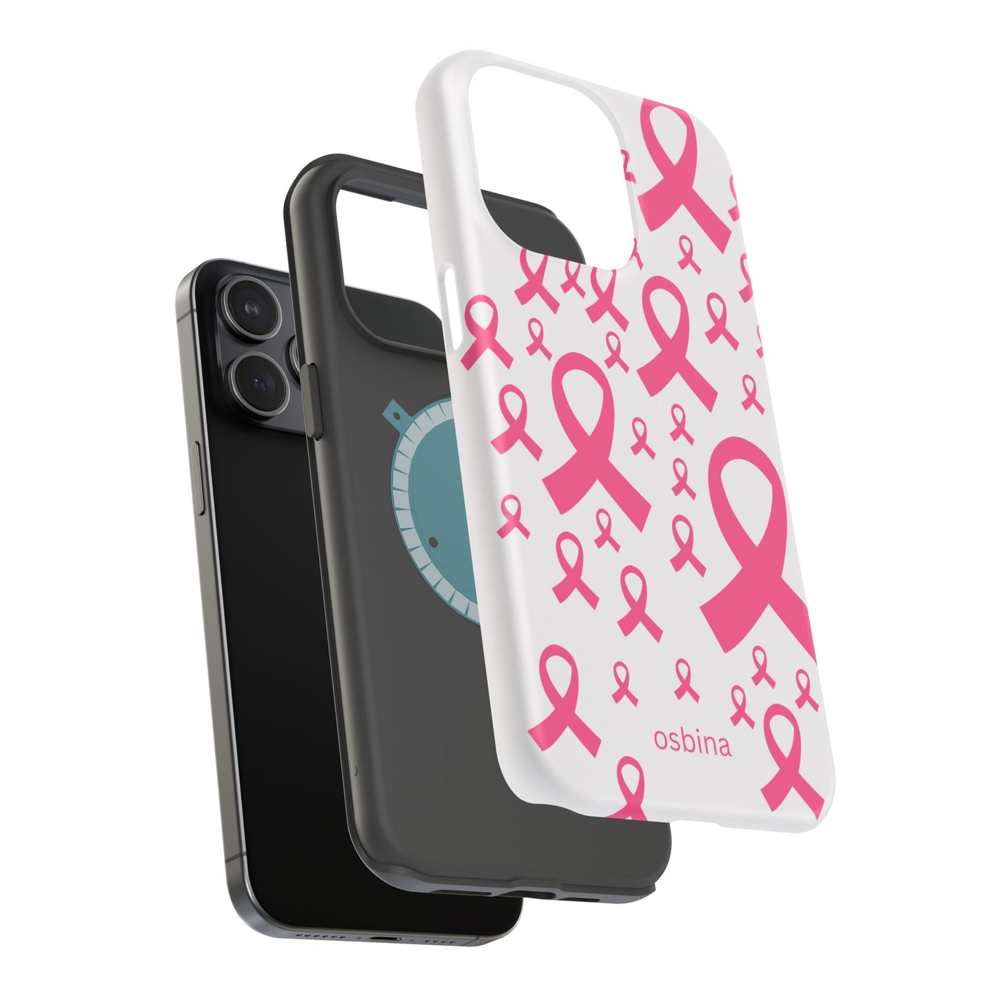 osbina |  MagSafe compatible for iPhone | Limited Edition Strength in Ribbons Case in Light Pink + Soft Pink + Hot Pink | The Pink October Collection | Inspired By