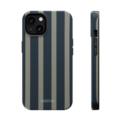 osbina | MagSafe compatible for iPhone | Grayhaven Navy & Gray Sophisticated Phone Case | Modern Muse Collection