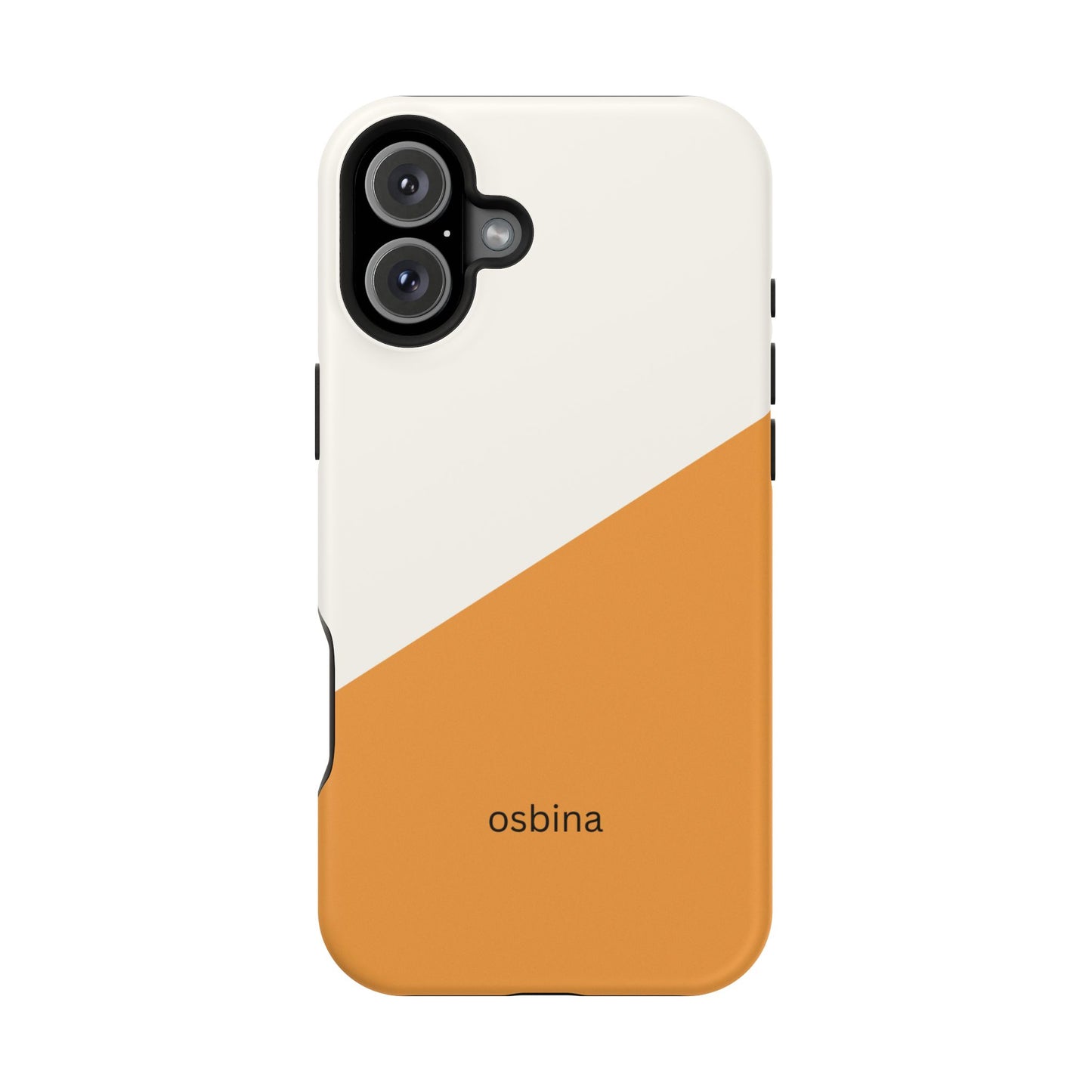osbina | MagSafe Compatible for iPhone | Divide & Conquer — The Orange + White Split Diagonal Case | The Season Collective