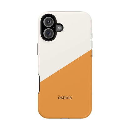 osbina | MagSafe Compatible for iPhone | Divide & Conquer — The Orange + White Split Diagonal Case | The Season Collective