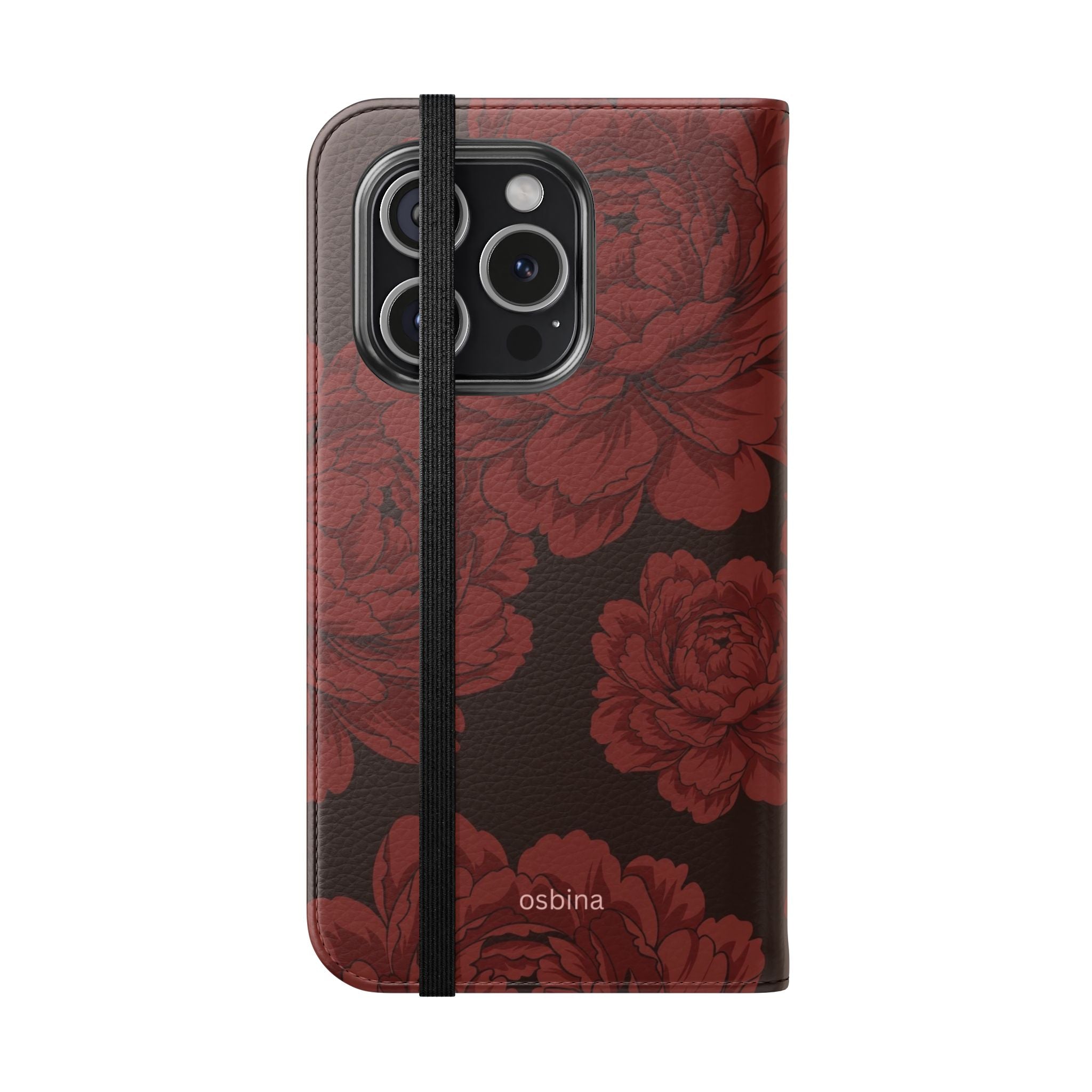 osbina | Wallet Flip Case for iPhone & Samsung | Oxblood Peony