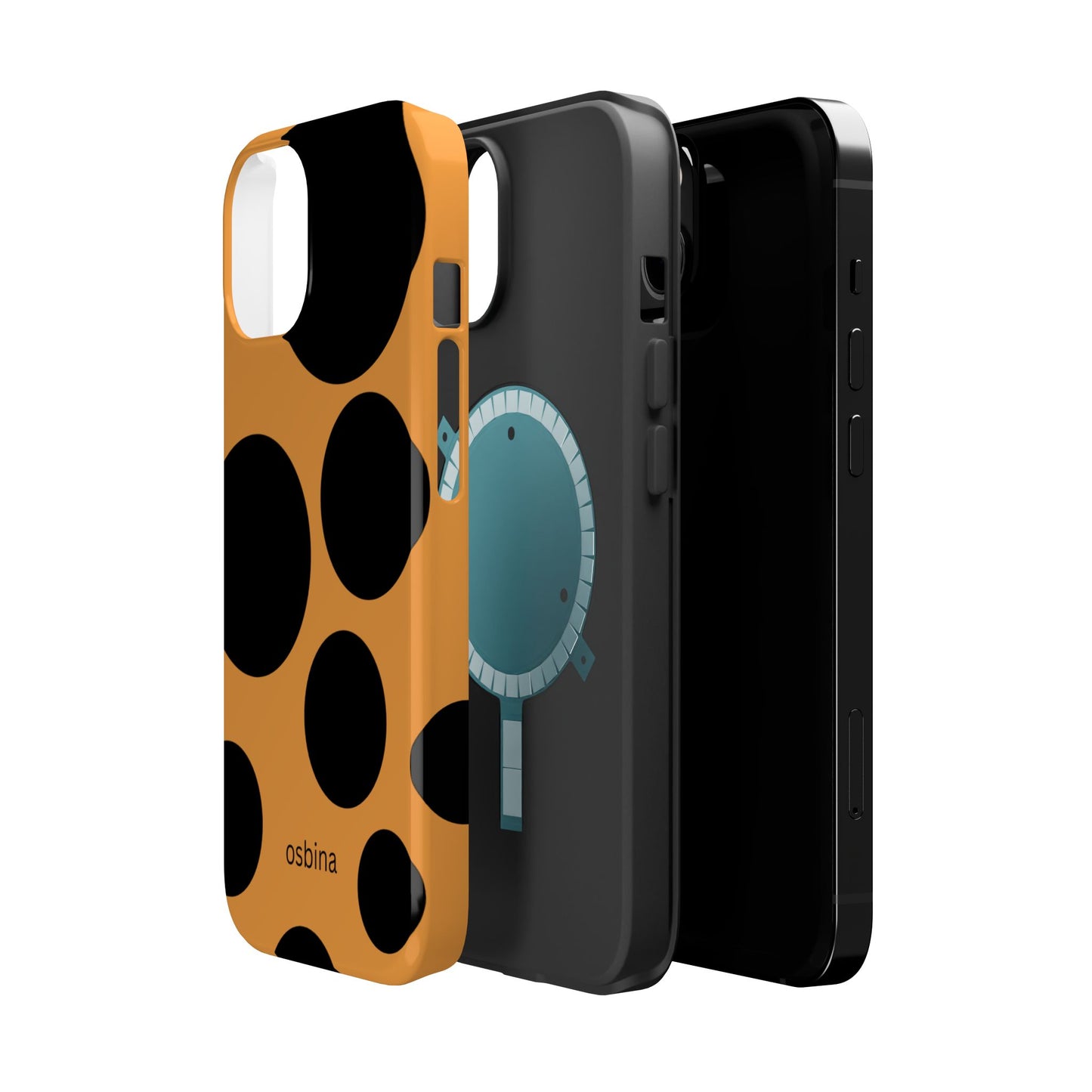 osbina | MagSafe Compatible for iPhone | The Bubble Statement Case in Orange + Black | The Season Collective