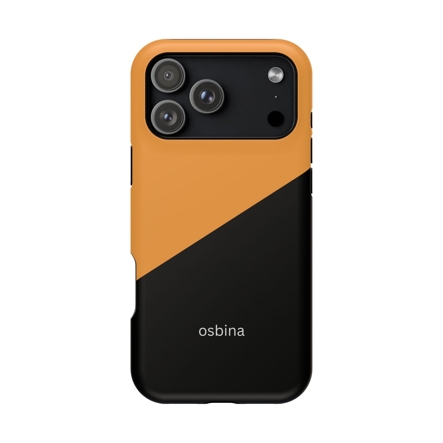 osbina | MagSafe Compatible for iPhone | Bold Moves Only — The Orange + Black Split Diagonal Case | The Season Collective