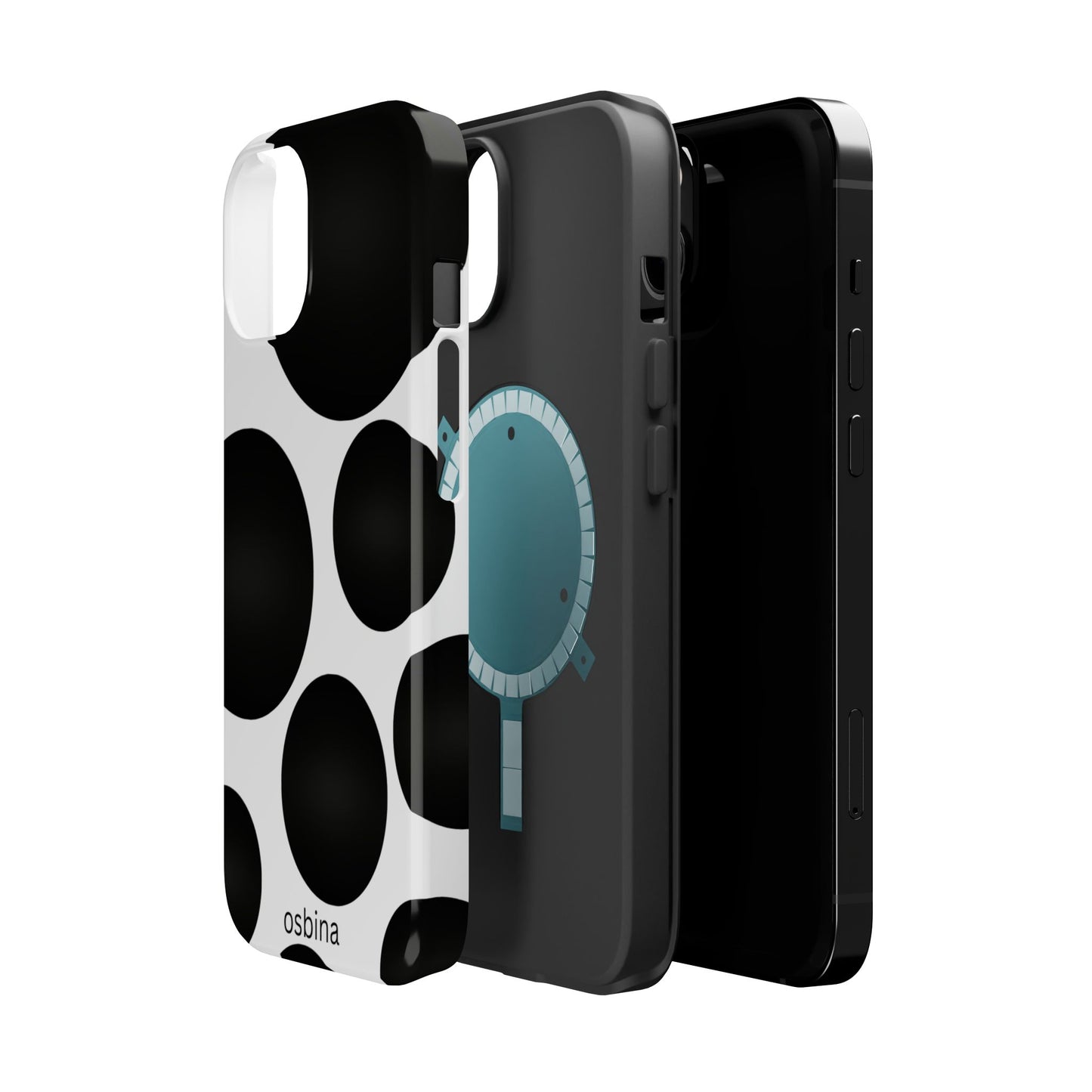 osbina | MagSafe compatible for iPhone | The Noir Bubbles Phone Case | Modern Muse Collection