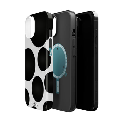 osbina | MagSafe compatible for iPhone | The Noir Bubbles Phone Case | Modern Muse Collection