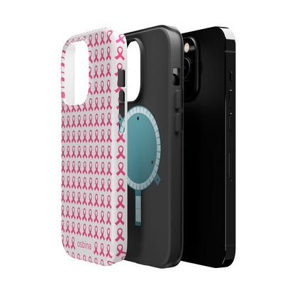 osbina |  MagSafe compatible for iPhone | Limited Edition The Side By Side Pink Ribbons Case in Light Pink + Soft Pink + Hot Pink | The Pink October Collection | Inspired By