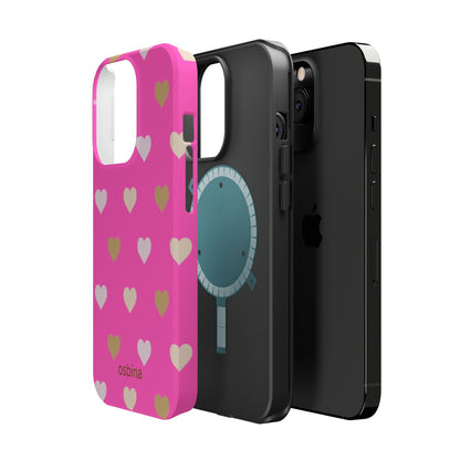 osbina | MagSafe compatible for iPhone | The Golden Hour Hearts Case | YAYOU Collection Supporting Shine Like Sable