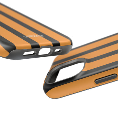 osbina | MagSafe Compatible for iPhone | The Statement Stripe Case in Black + Orange | The Season Collective