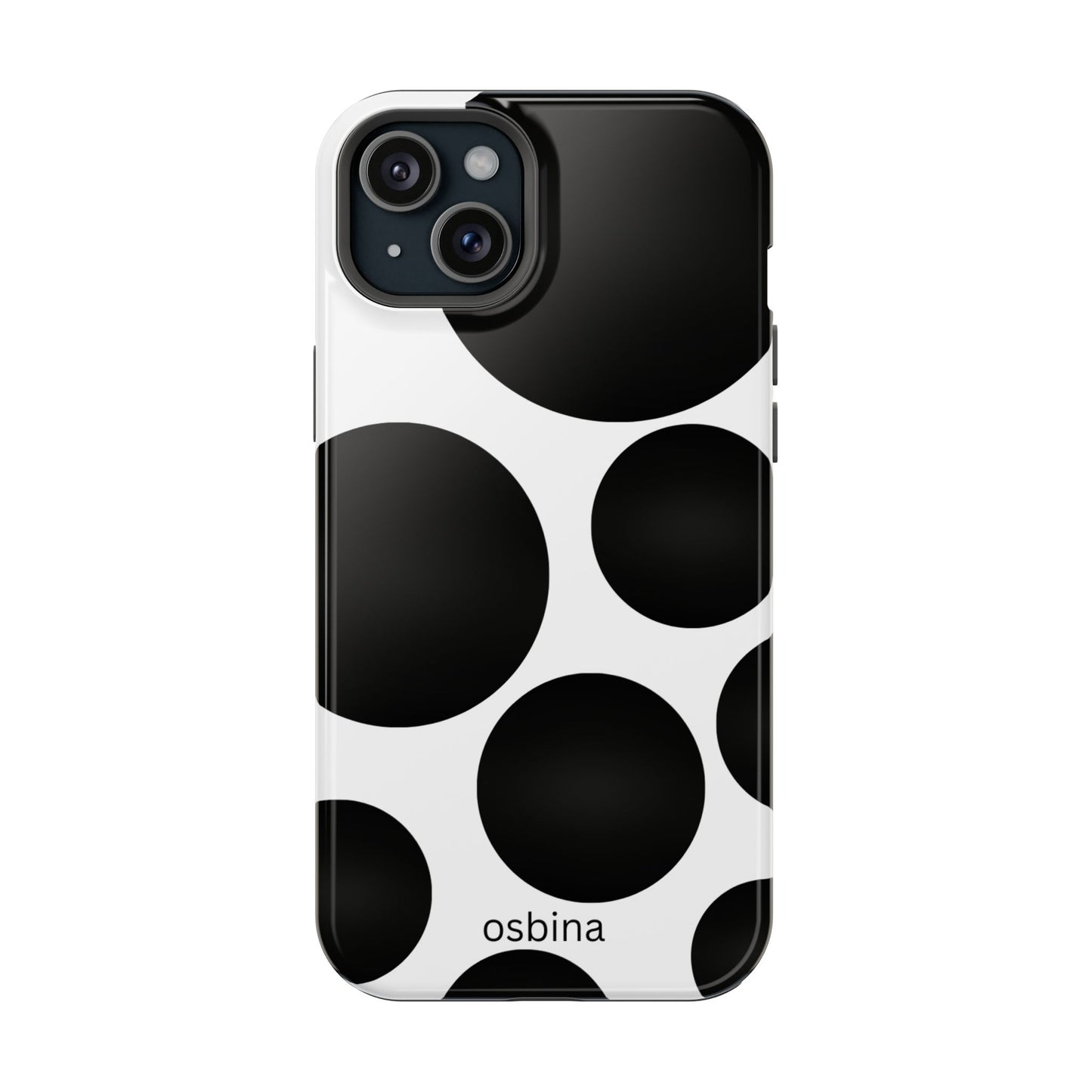 osbina | MagSafe compatible for iPhone | The Noir Bubbles Phone Case | Modern Muse Collection