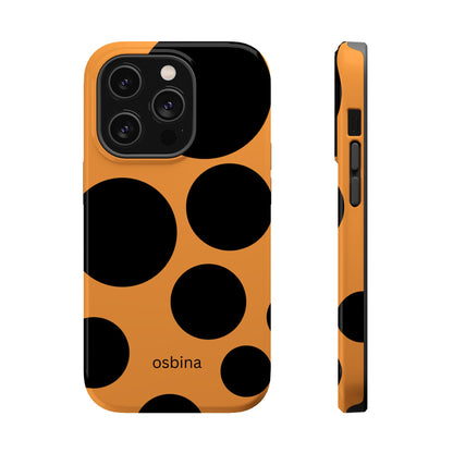 osbina | MagSafe Compatible for iPhone | The Bubble Statement Case in Orange + Black | The Season Collective