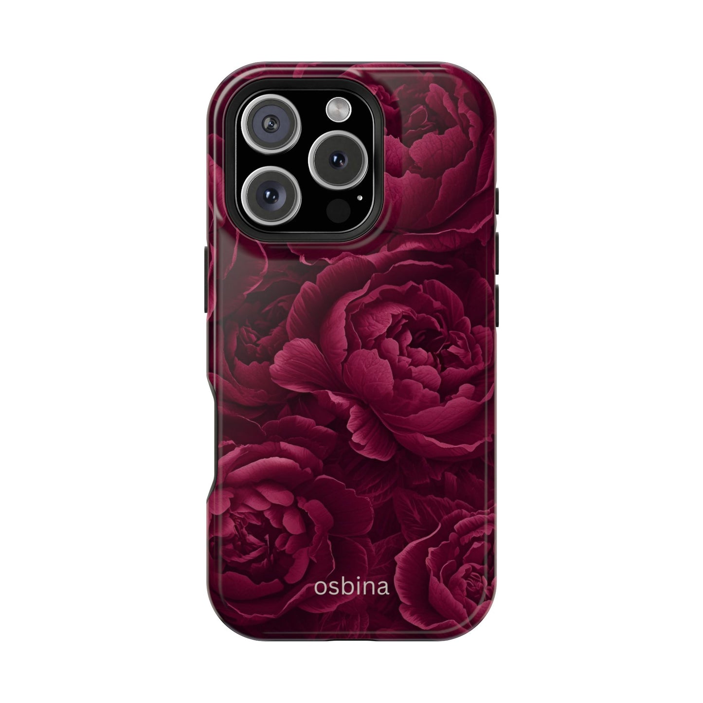 osbina | MagSafe for iPhone | The Burgundy Peony Designer Case