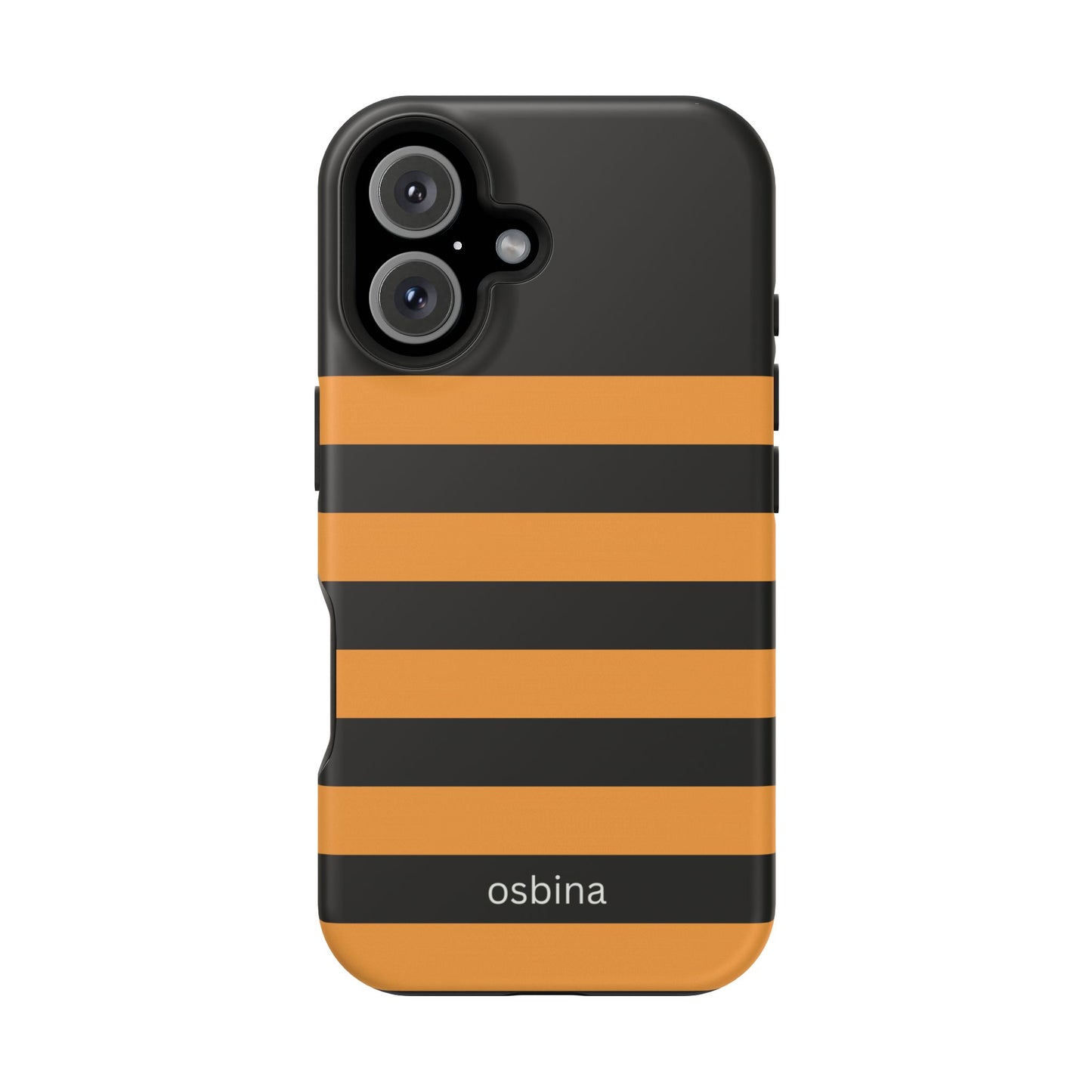 osbina | MagSafe Compatible for iPhone | The Horizon Stripe Case in Black + Orange | The Season Collective