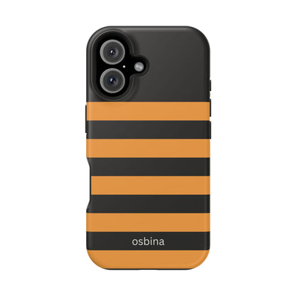 osbina | MagSafe Compatible for iPhone | The Horizon Stripe Case in Black + Orange | The Season Collective