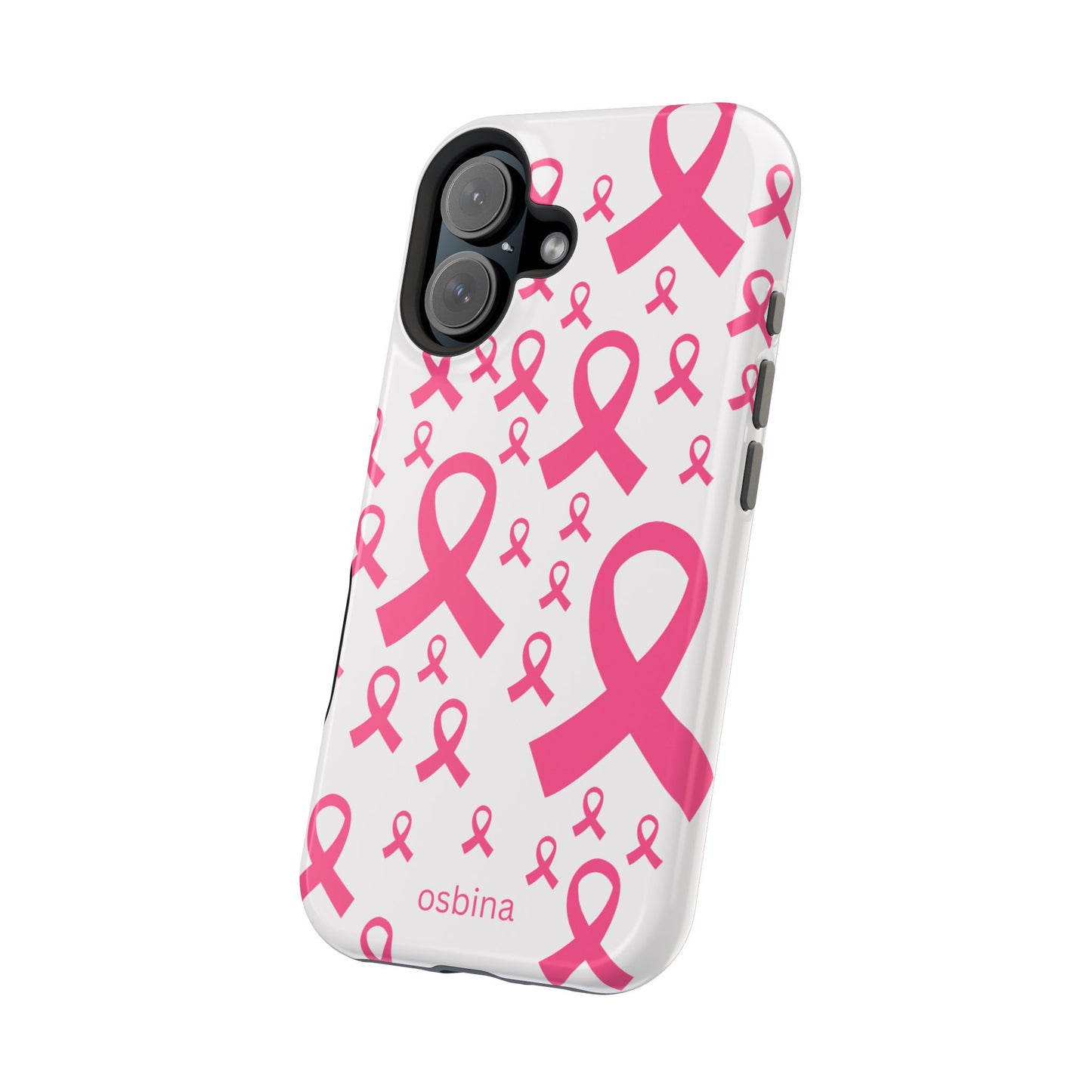 osbina |  MagSafe compatible for iPhone | Limited Edition Strength in Ribbons Case in Light Pink + Soft Pink + Hot Pink | The Pink October Collection | Inspired By