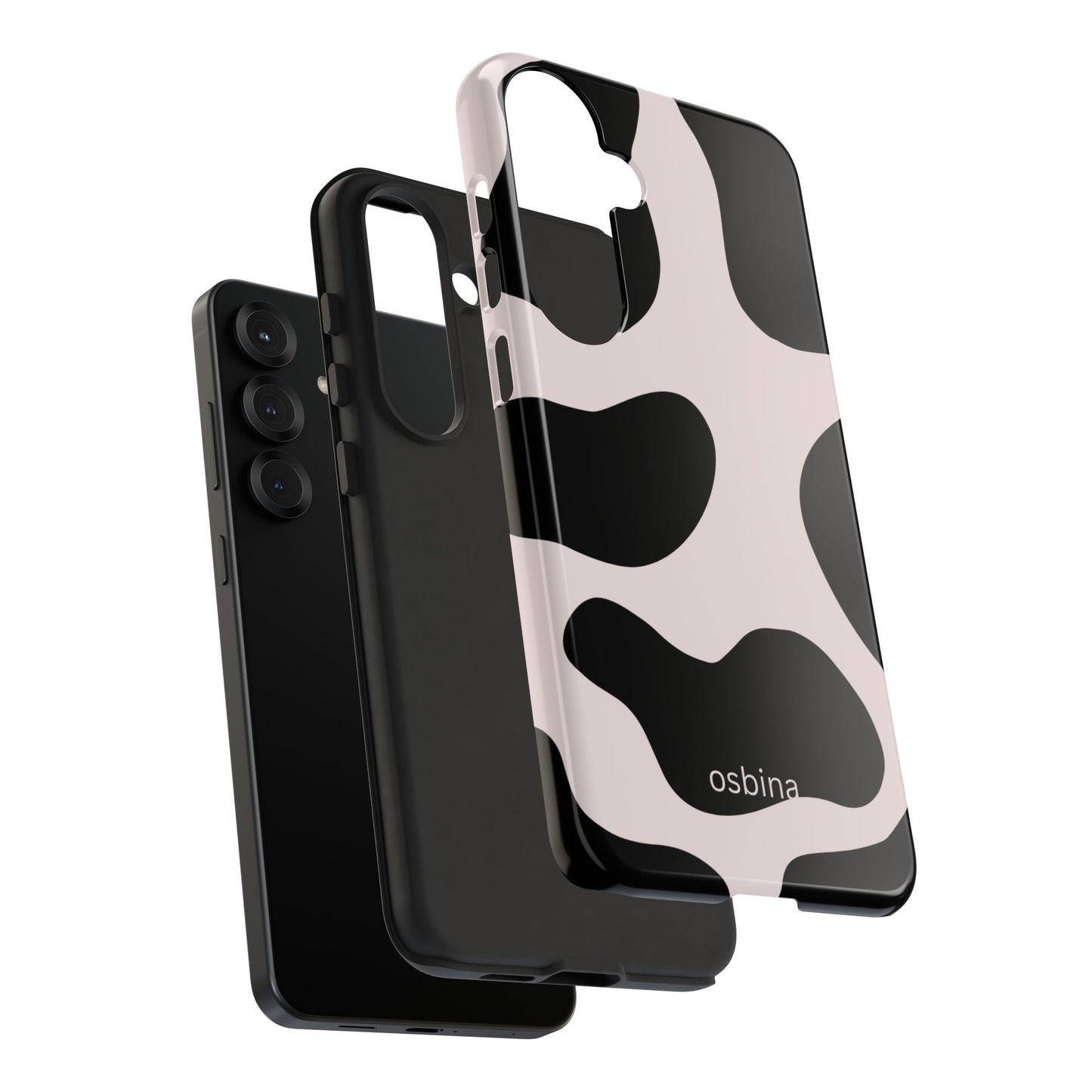 osbina | Prairie Chic Pink & Black Cow Print Phone Case | Modern Muse Collection