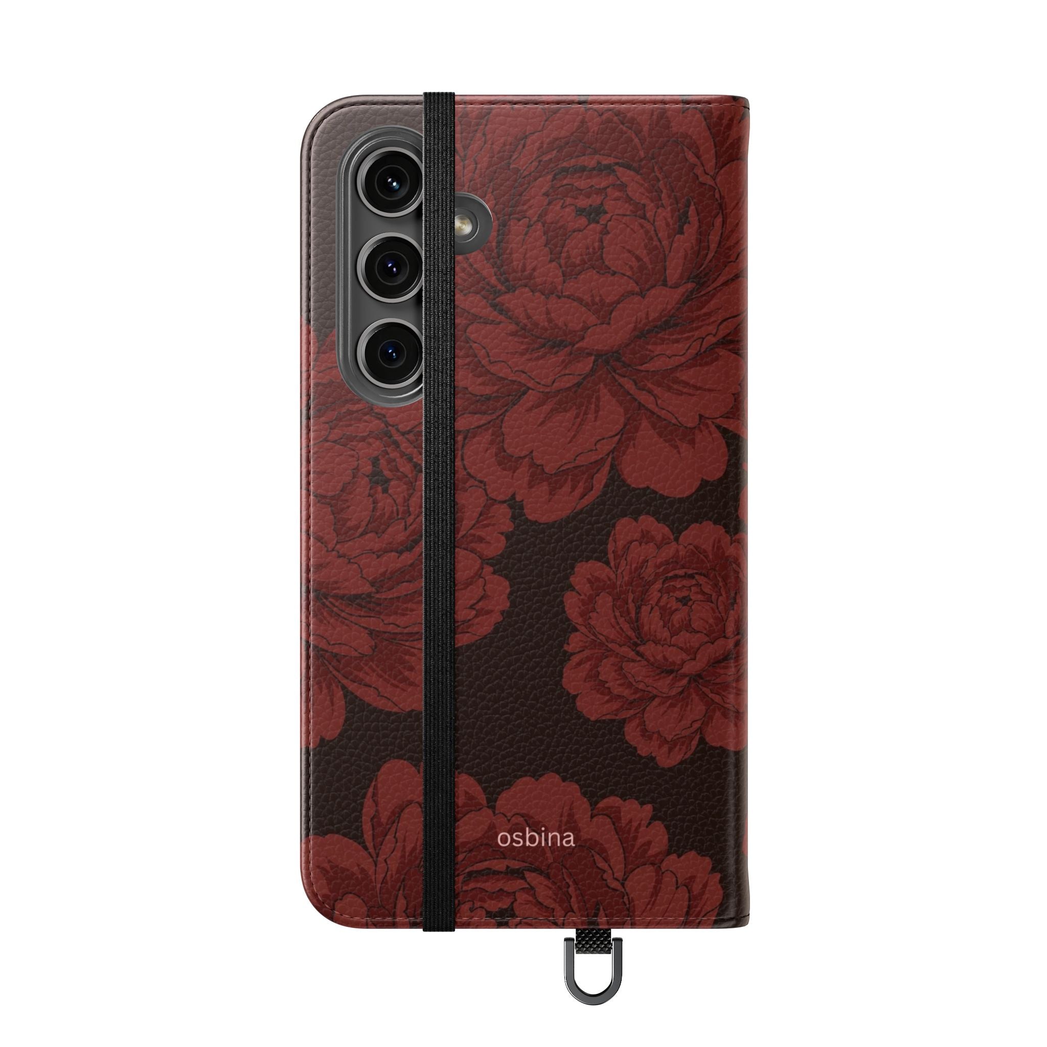 osbina | Wallet Flip Case for iPhone & Samsung | Oxblood Peony