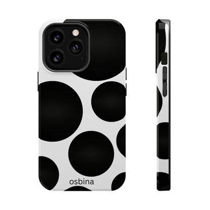 osbina | MagSafe compatible for iPhone | The Noir Bubbles Phone Case | Modern Muse Collection