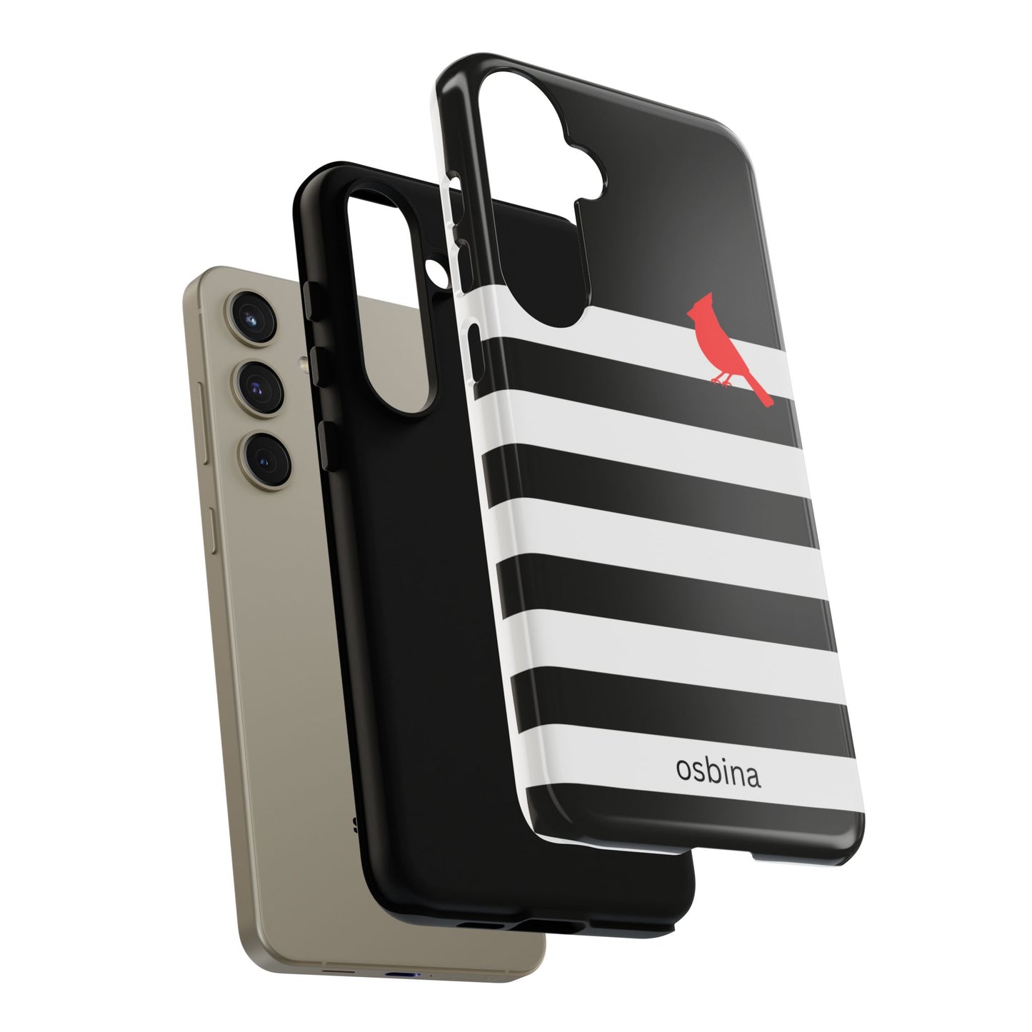 osbina | Redbird Edition Thinking of You Phone Case Black & White Stripe | Inspired By Collection