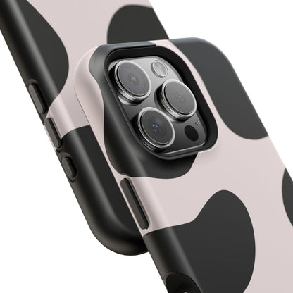 osbina | MagSafe compatible for iPhone | Prairie Chic Pink & Black Cow Print Phone Case | Modern Muse Collection