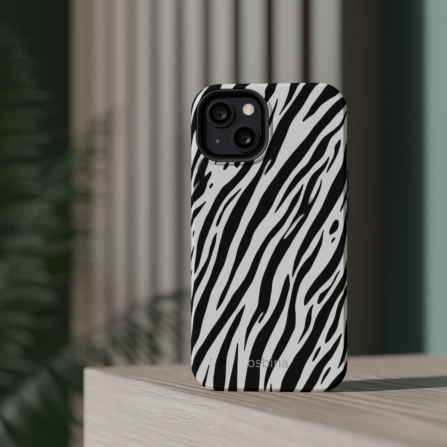 osbina | MagSafe Compatible for iPhone | The Bengal Bold Stripe Case in White + Black | The Season Collective
