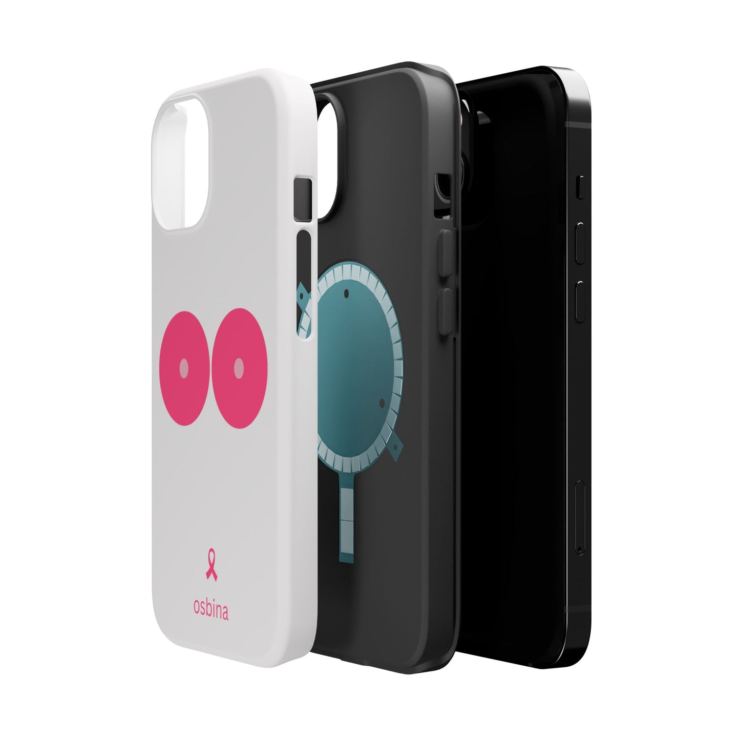 osbina |  MagSafe compatible for iPhone | Limited Edition The Check Your Tatas Case in Light Pink + Soft Pink + Hot Pink | The Pink October Collection | Inspired By