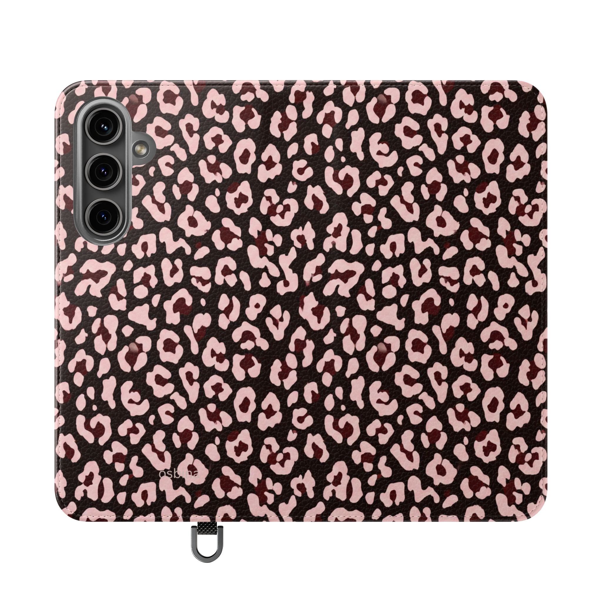 osbina | Wallet Flip Case for iPhone & Samsung | Chocolate Pink Leopard