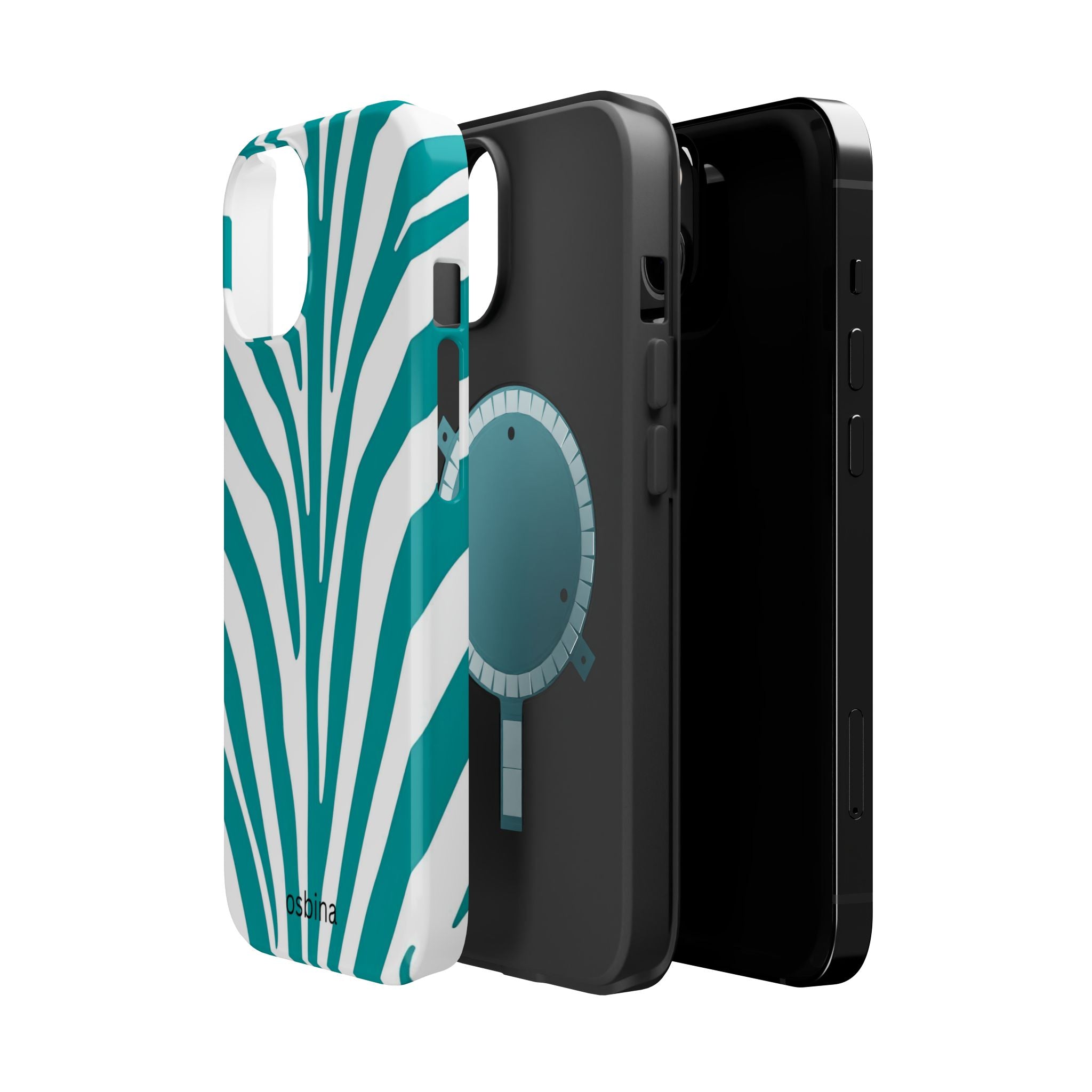 osbina | MagSafe for iPhone | The Teal Zebra Designer Case