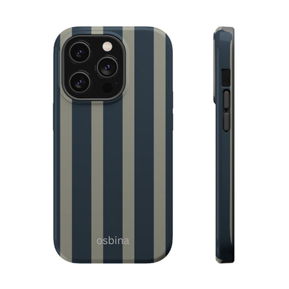 osbina | MagSafe compatible for iPhone | Grayhaven Navy & Gray Sophisticated Phone Case | Modern Muse Collection