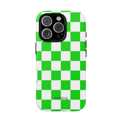 osbina | Neon Verdi Checks Phone Case | Color Edit Collection