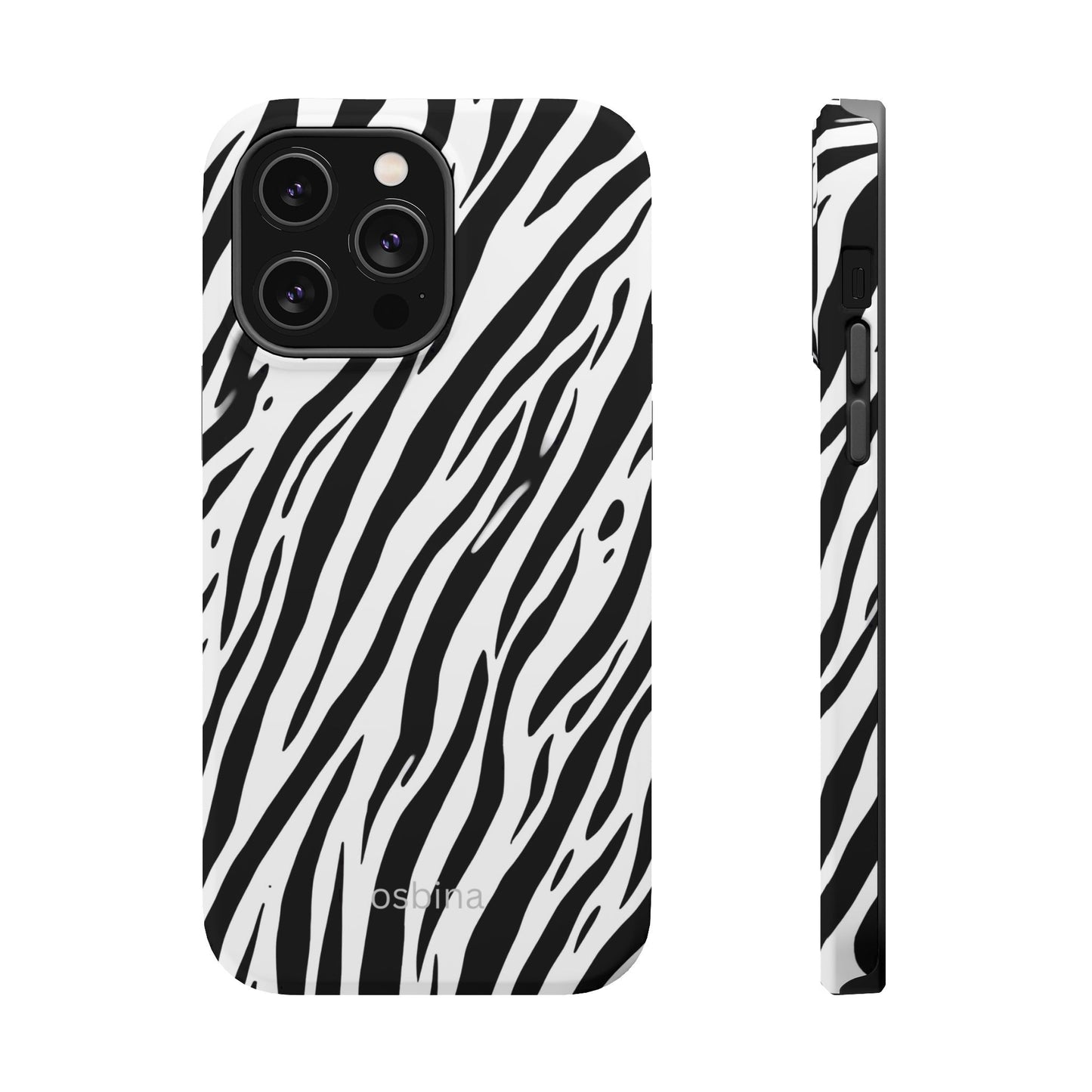 osbina | MagSafe Compatible for iPhone | The Bengal Bold Stripe Case in White + Black | The Season Collective