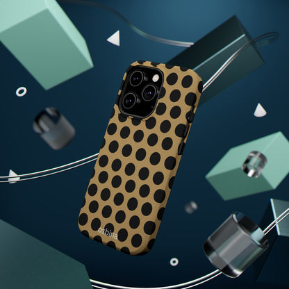 osbina | MagSafe compatible for iPhone | Camel Noir Dots Phone Case | Modern Muse Collection