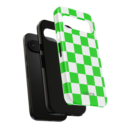 osbina | Neon Verdi Checks Phone Case | Color Edit Collection
