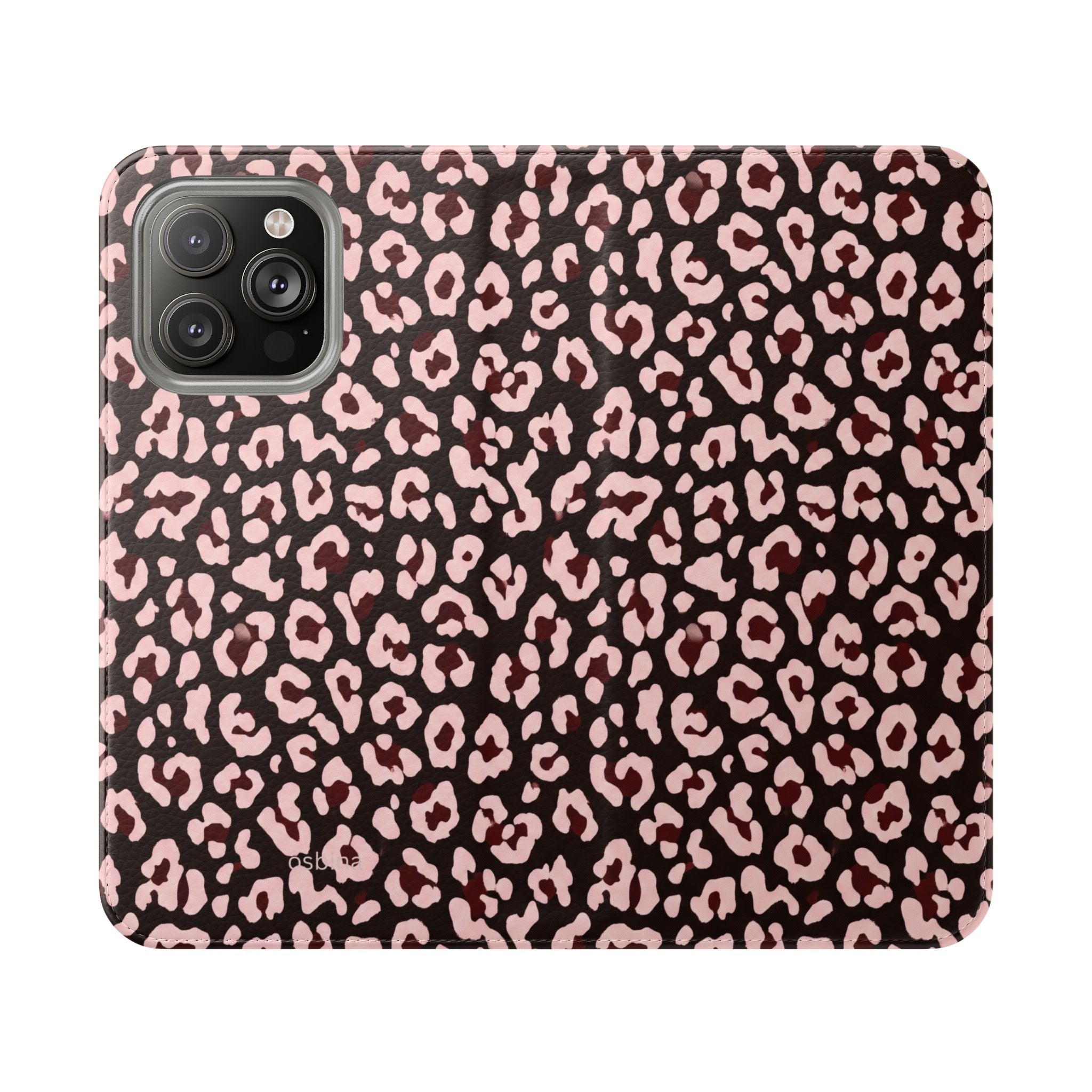 osbina | Wallet Flip Case for iPhone & Samsung | Chocolate Pink Leopard