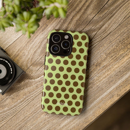osbina | Chartreuse Cocoa Dots Phone Case | Color Edit Collection