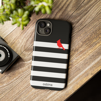 osbina | Redbird Edition Thinking of You Phone Case Black & White Stripe | Inspired By Collection