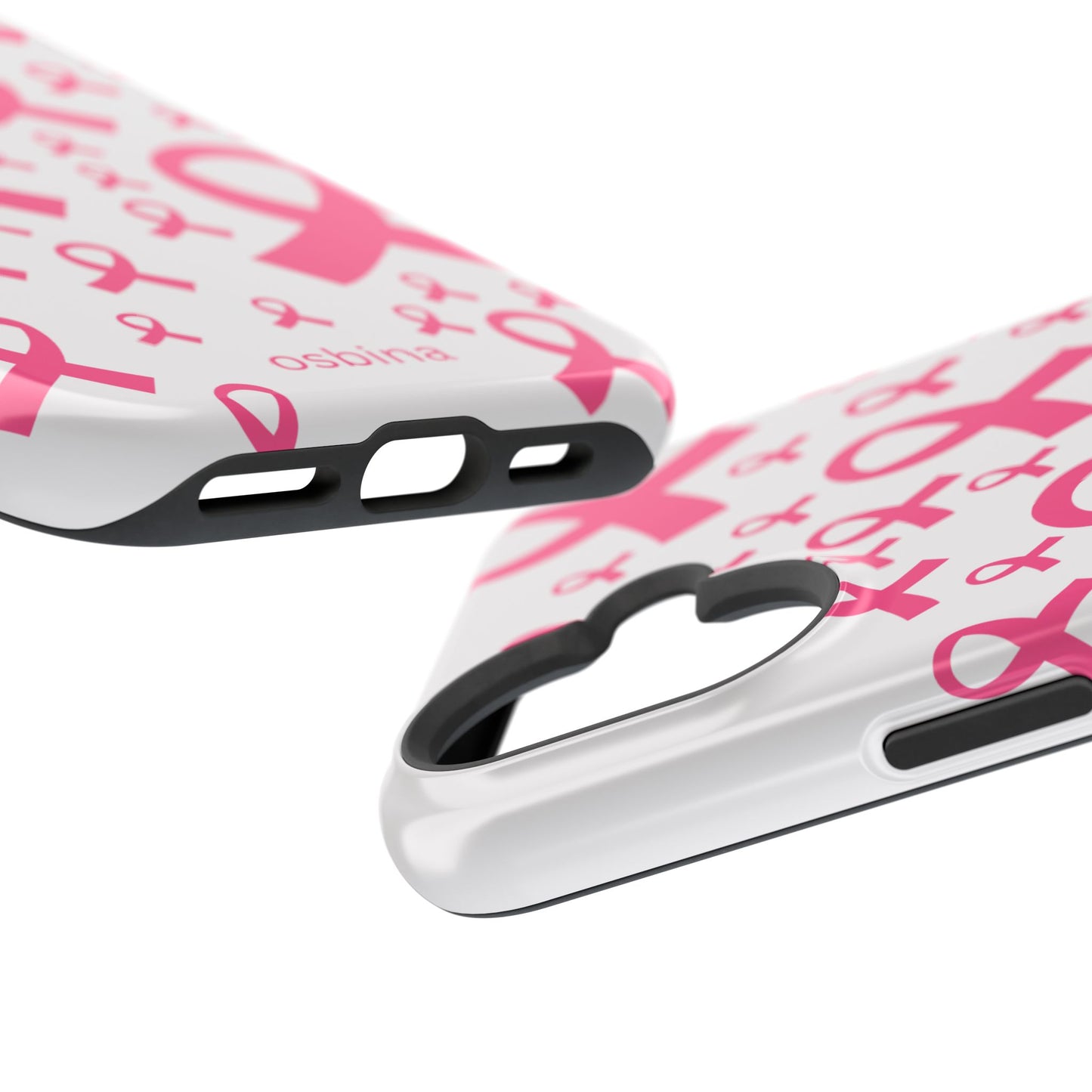 osbina |  MagSafe compatible for iPhone | Limited Edition Strength in Ribbons Case in Light Pink + Soft Pink + Hot Pink | The Pink October Collection | Inspired By
