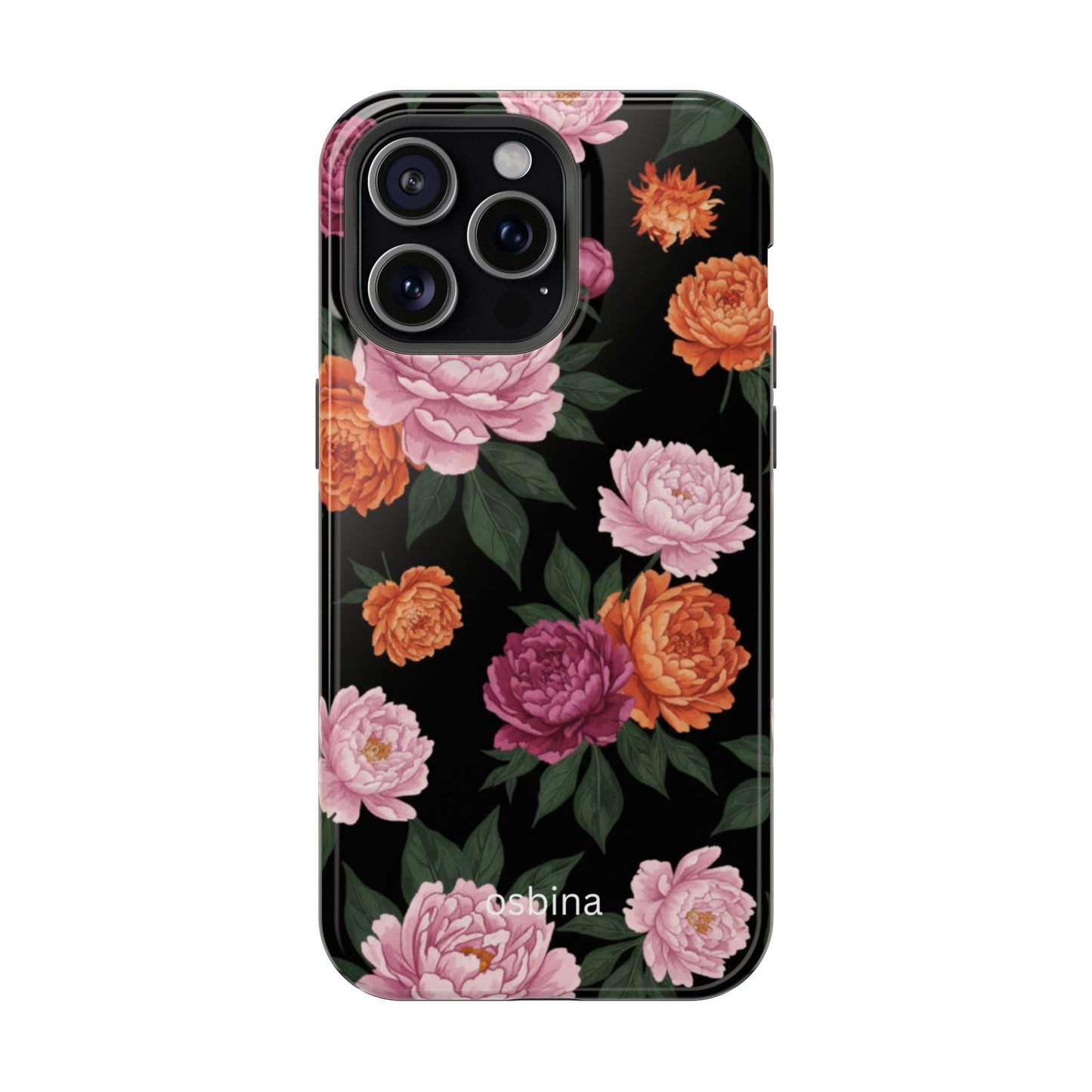 osbina | MagSafe for iPhone | The Peony Noir Designer Case