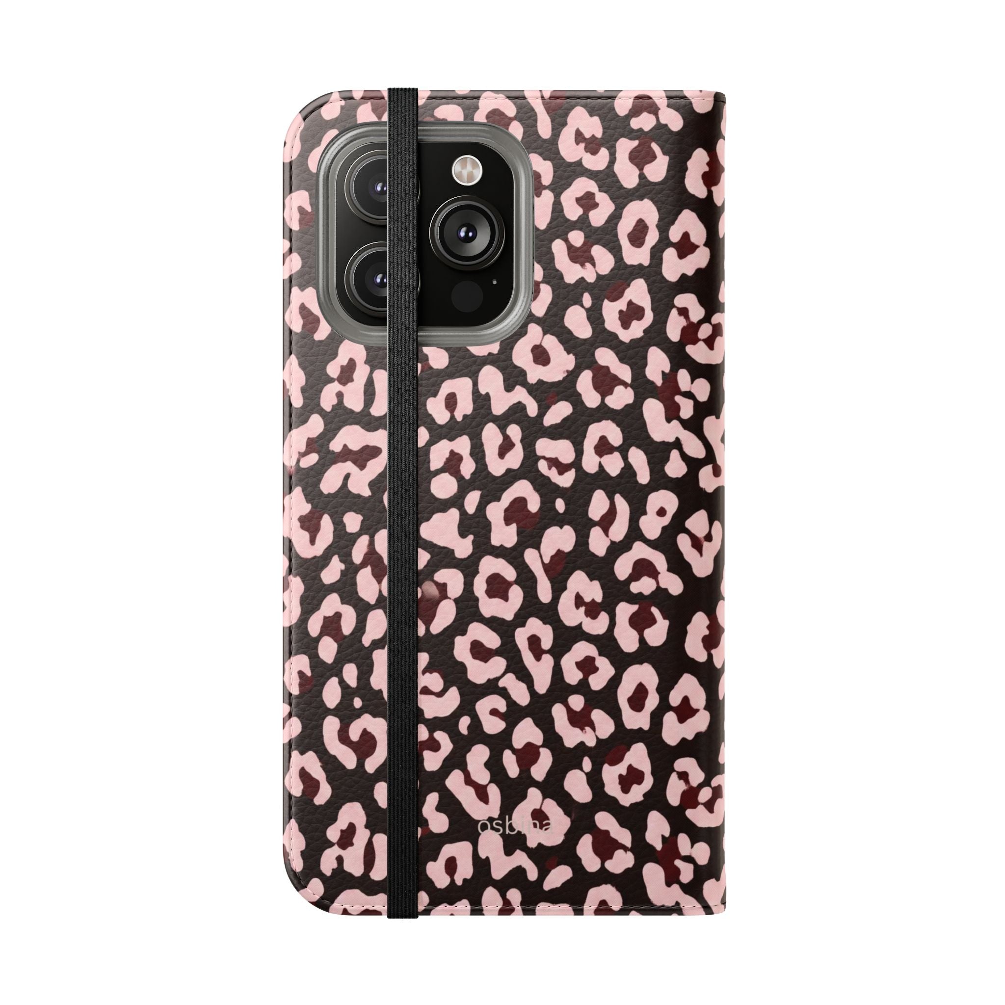 osbina | Wallet Flip Case for iPhone & Samsung | Chocolate Pink Leopard