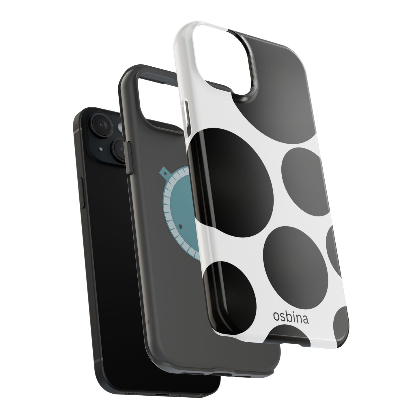 osbina | MagSafe compatible for iPhone | The Noir Bubbles Phone Case | Modern Muse Collection