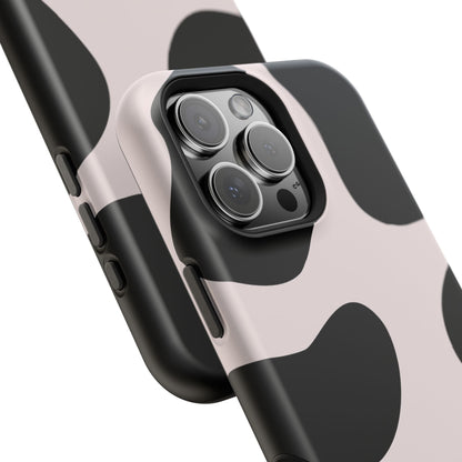 osbina | MagSafe compatible for iPhone | Prairie Chic Pink & Black Cow Print Phone Case | Modern Muse Collection