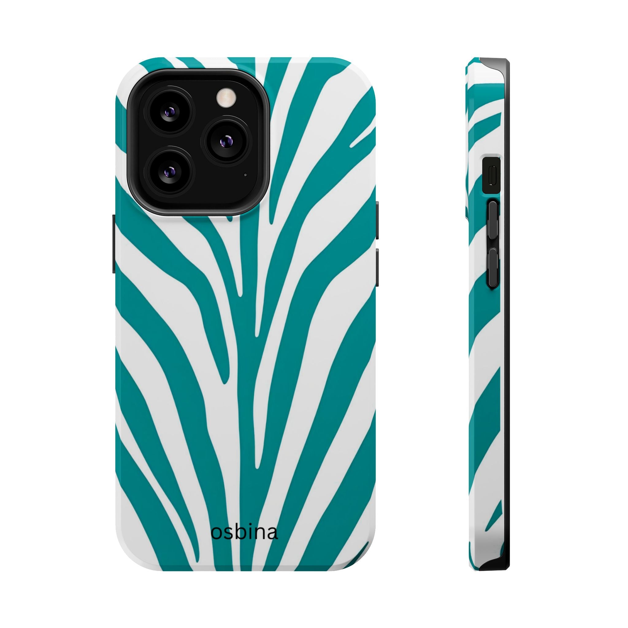 osbina | MagSafe for iPhone | The Teal Zebra Designer Case
