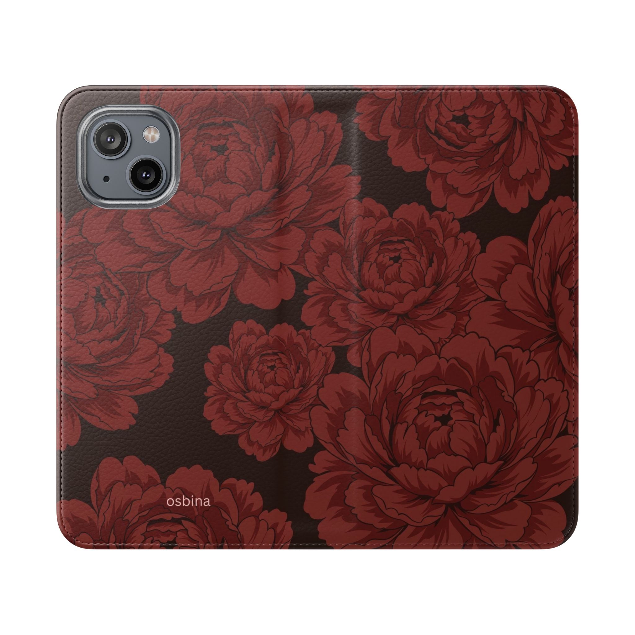 osbina | Wallet Flip Case for iPhone & Samsung | Oxblood Peony