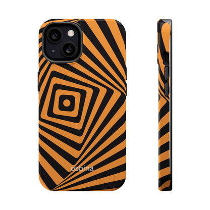 osbina | MagSafe Compatible for iPhone | Step Into the Zone — The Orange + Black Spiral Case | The Season Collective
