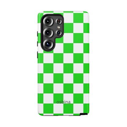 osbina | Neon Verdi Checks Phone Case | Color Edit Collection