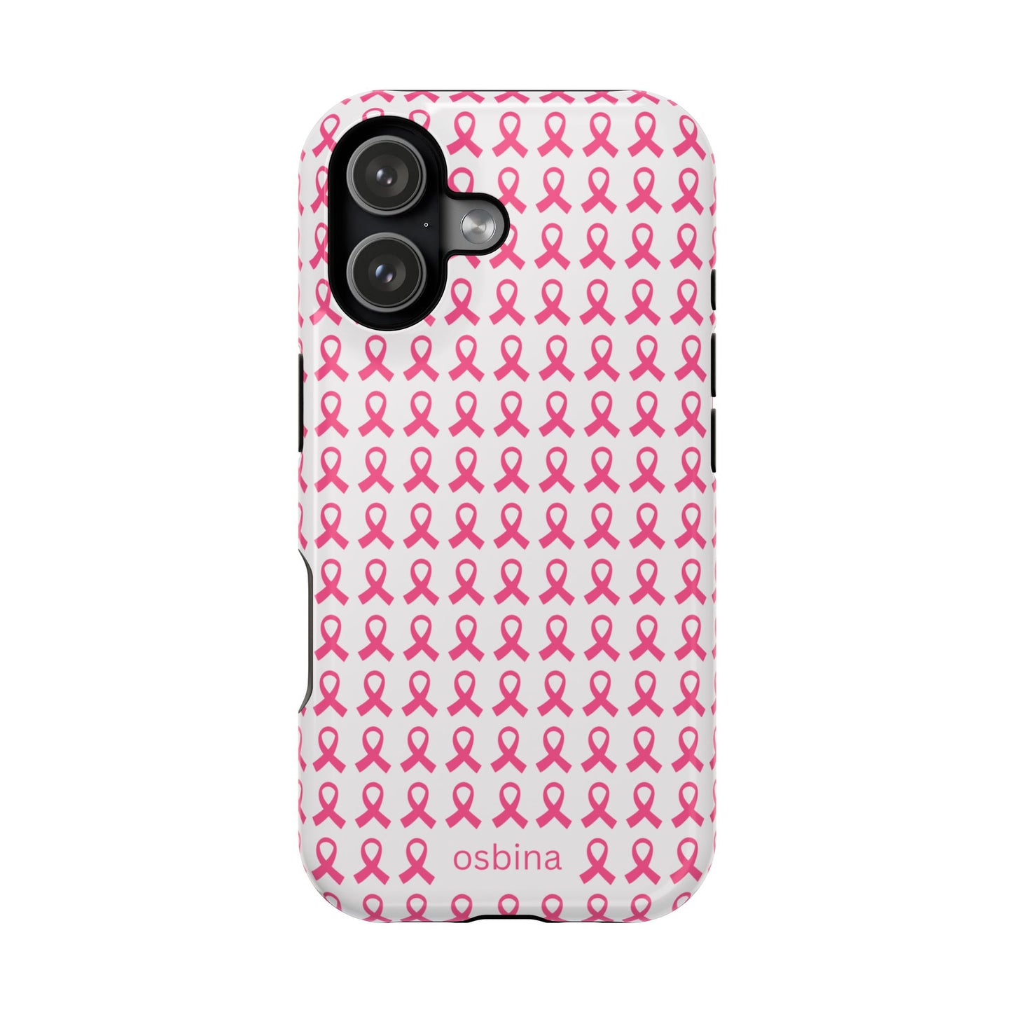 osbina |  MagSafe compatible for iPhone | Limited Edition The Side By Side Pink Ribbons Case in Light Pink + Soft Pink + Hot Pink | The Pink October Collection | Inspired By